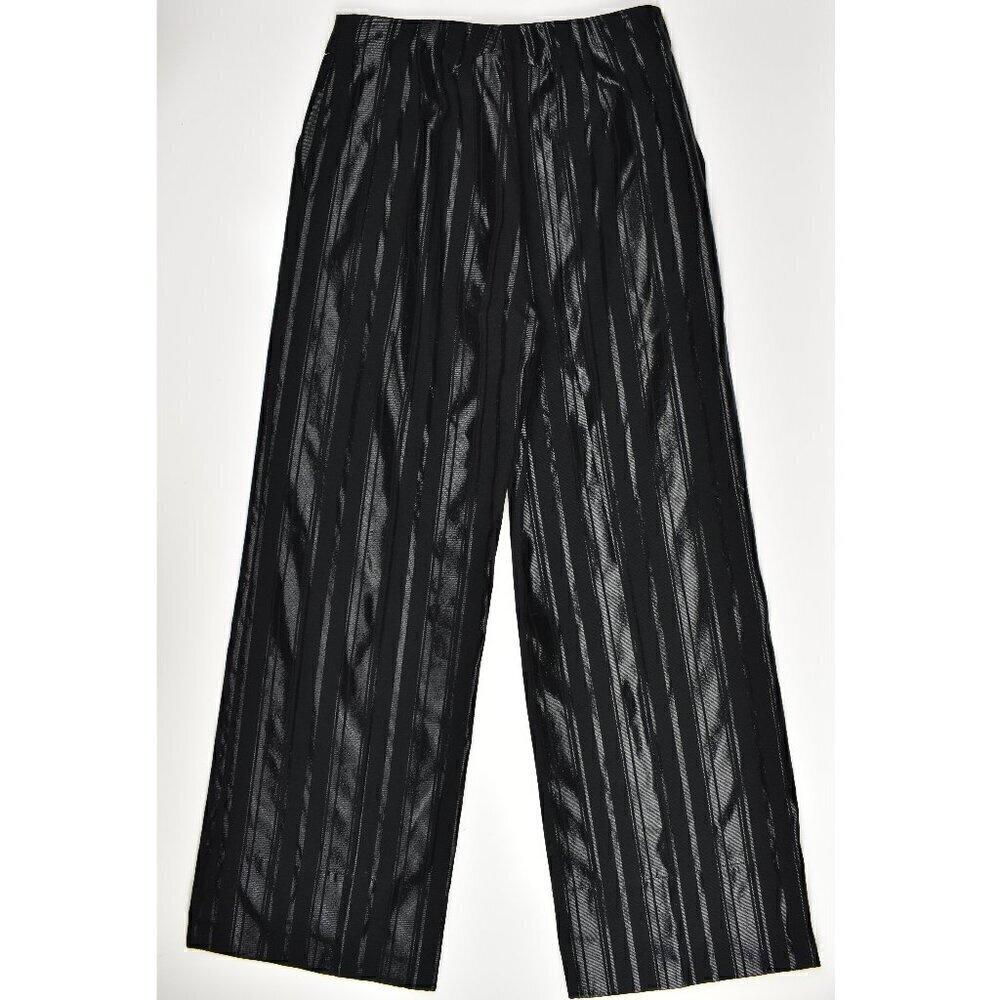 7 For All Mankind Wide Leg Shine Bottom Stripe Pants NEW S - Picture 2 of 7